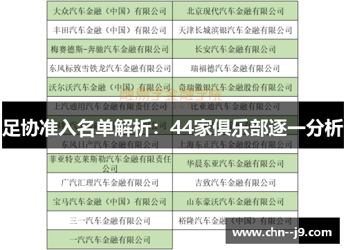 足协准入名单解析：44家俱乐部逐一分析