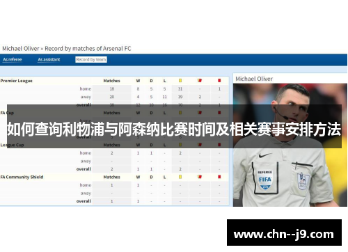 如何查询利物浦与阿森纳比赛时间及相关赛事安排方法