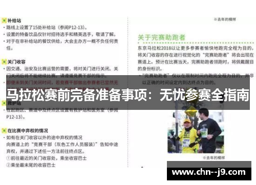 马拉松赛前完备准备事项：无忧参赛全指南