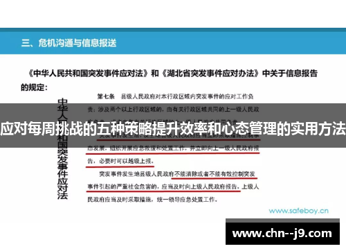 应对每周挑战的五种策略提升效率和心态管理的实用方法